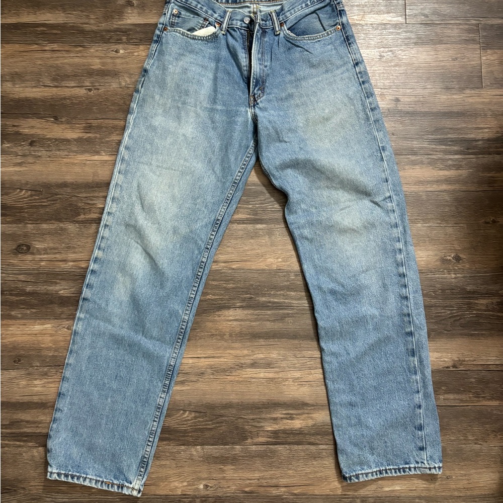 Levi's Light Blue Straight Men's Jeans w/ custom art on pocket
